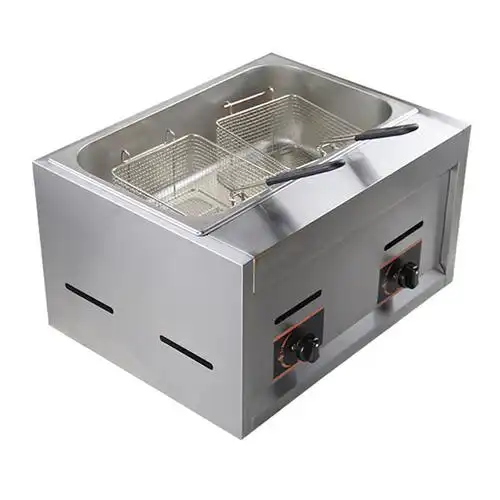 薯塔机炸锅 煤气油炸炉 商用大鱿鱼油炸炉 烧烤燃气油炸锅rsl-01