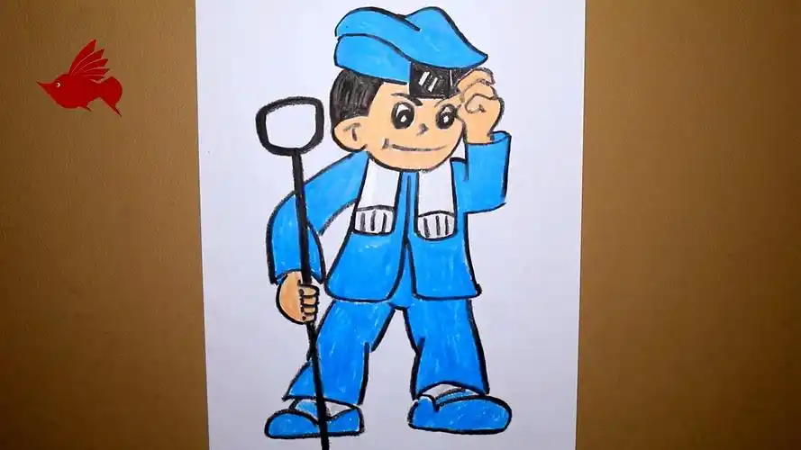 咱们工人有力量之炼钢工人,5分钟学会一幅画,高鳍红剑作品