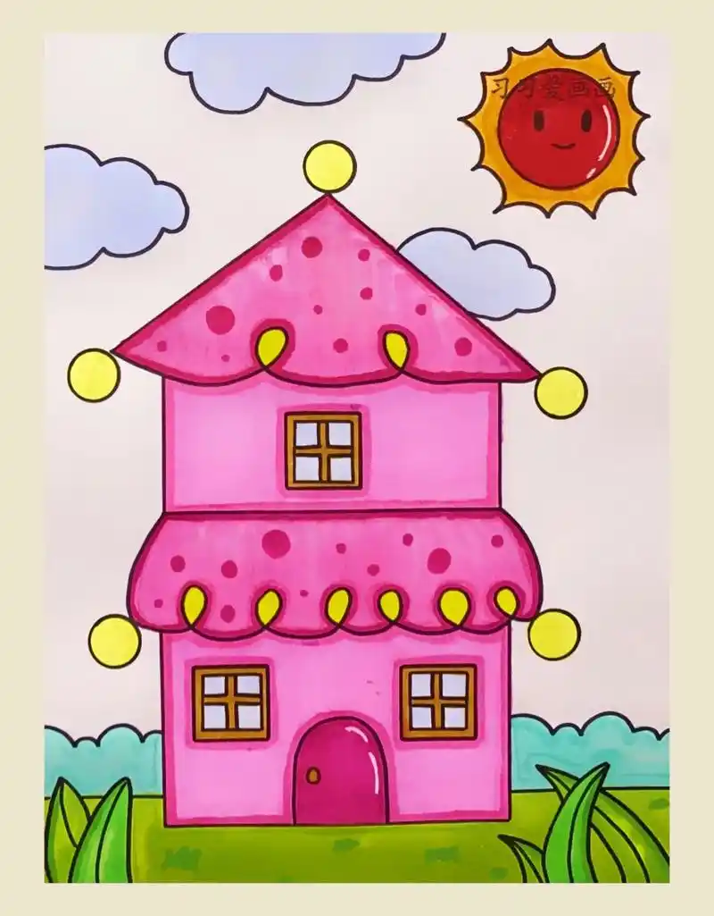 用电话线画房子简笔画.#简笔画 #跟着抖音学画画 - 抖音