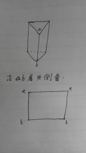 将三棱柱的侧面沿某棱展开,怎么展开呀?用图,文字展示展示?