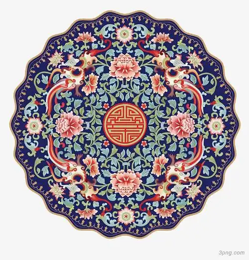 中国风牡丹花纹png素材透明免抠图片-边框纹理-三元素3png.com