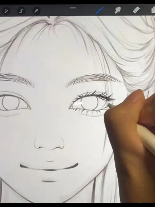 绘画教程  #沉浸式绘画#女生头像  #线稿