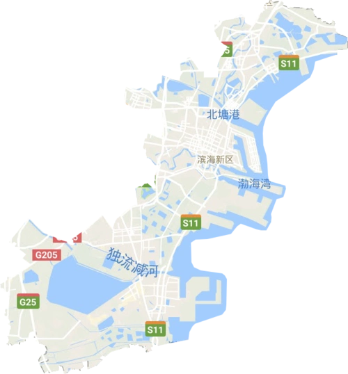 滨海新区高清地形地图