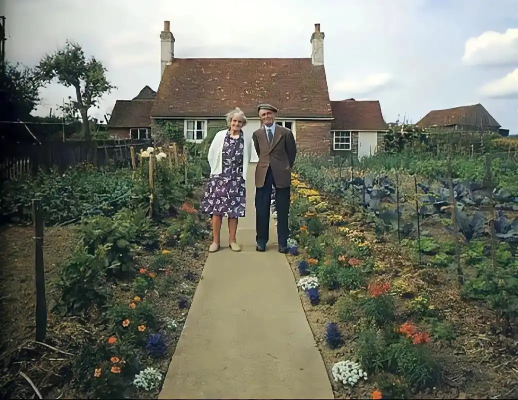 国外一对老夫妇每隔一个月就会在他们的花园的同一位置合照 最后 - 抖