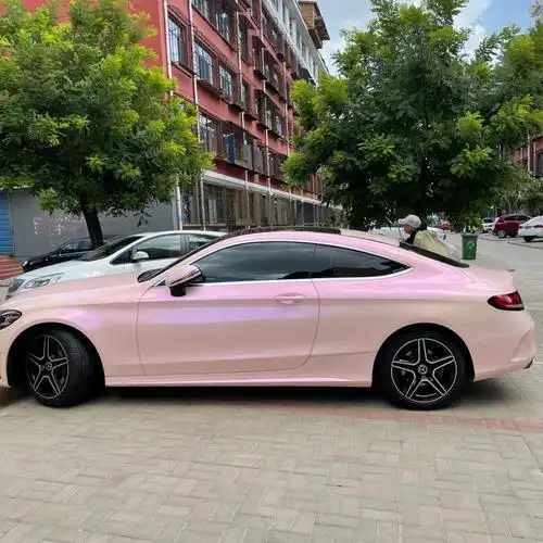 奔驰c260coupe两门轿跑双色胭脂粉