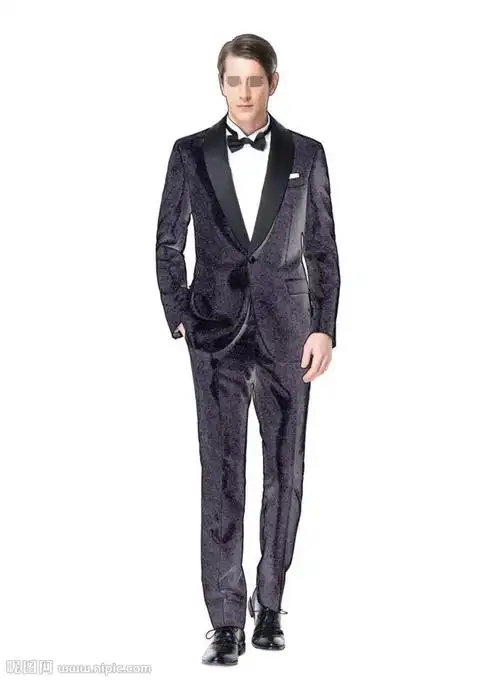 青果领单粒扣服装效果图西服图片