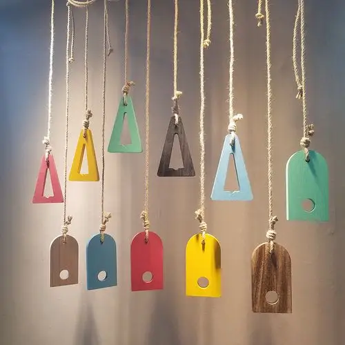 新款实木复古服装店吊环吊链衣架展示架上墙店铺装修麻绳吊挂吊架