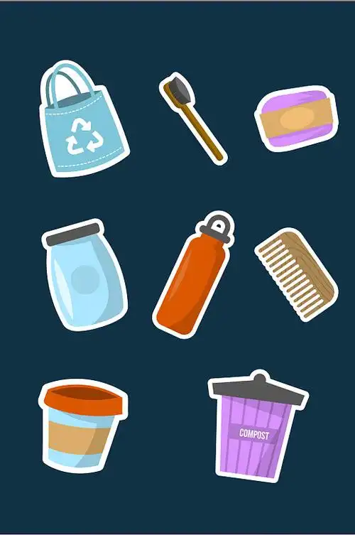 牙刷日用品水杯梳子矢量免扣元素