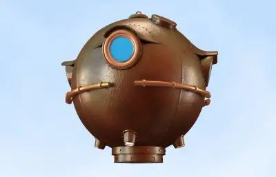 潜水钟深海探测仪海底探测器潜水机器人海底观光球3d模型