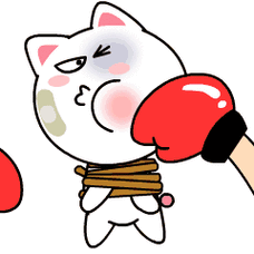 卡通红脸蛋打拳猫耳朵gif动图_动态图_表情包下载_soogif