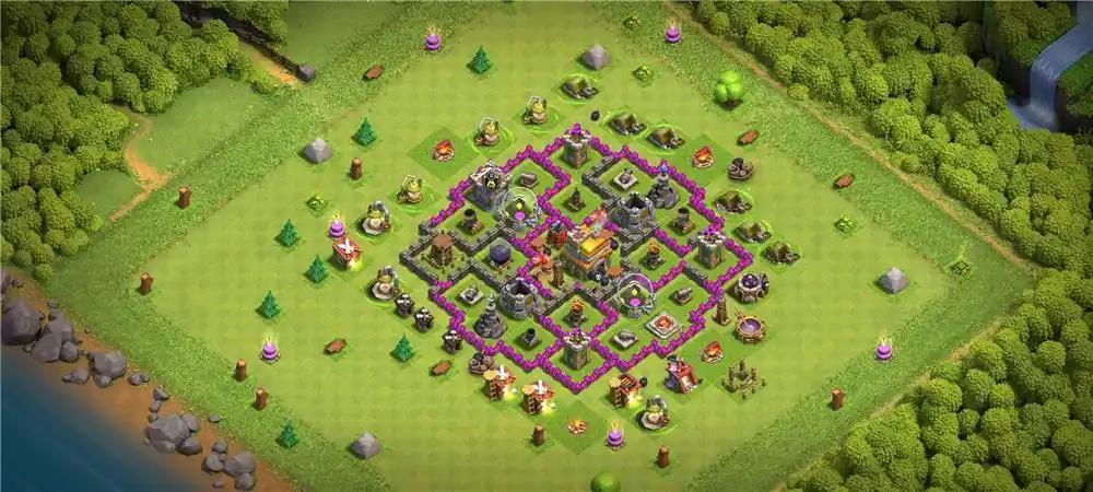 7本七本初期中期神阵,护资源,防御高,部落冲突阵型分享,7本七本初期