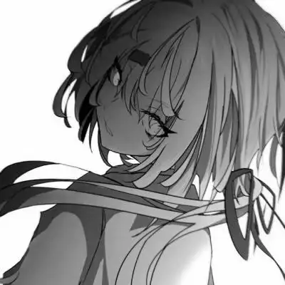 ins动漫女生头像黑白高清图片