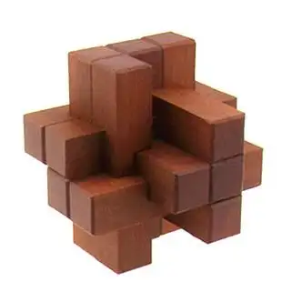 15根a型348高档铁线子木制 孔明锁 徐氏鲁班锁 解锁榫卯 无漆玩具