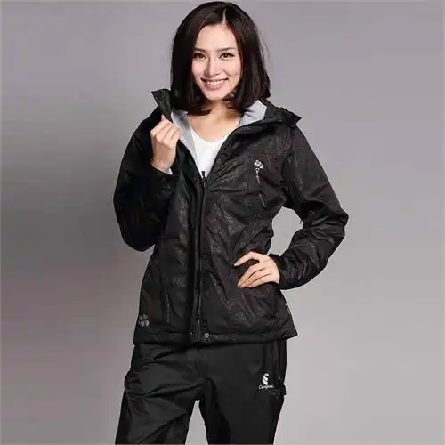【专柜正品】凯柏龙 女款保暖透气防水冲锋衣 黑色 女 can101306001
