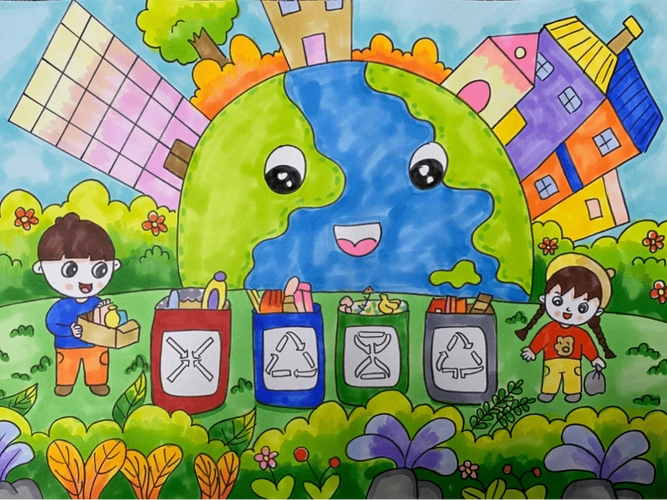 文明视角日照市组织供销环境杯生活垃圾分类儿童画大奖赛评选活动附