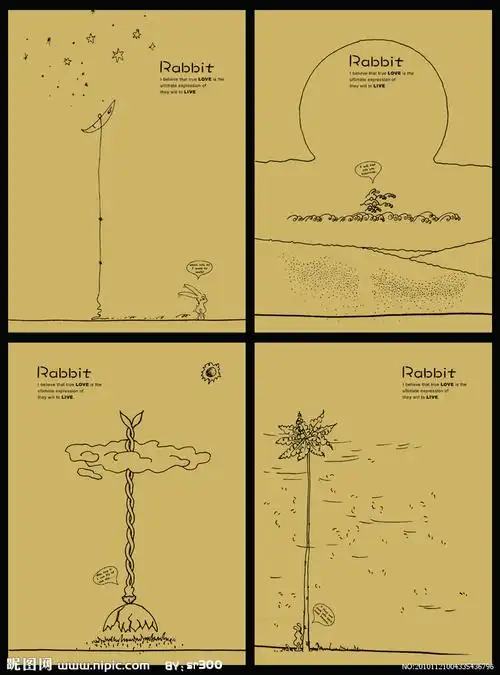 本本封面(线描小兔的故事)源文件__画册设计_广告设计模板_源文件库