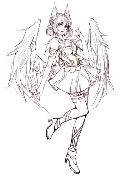 王者荣耀 小乔 天鹅之梦 线稿(呸并不是)