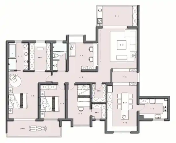 武汉设计226㎡大平层户型解析
