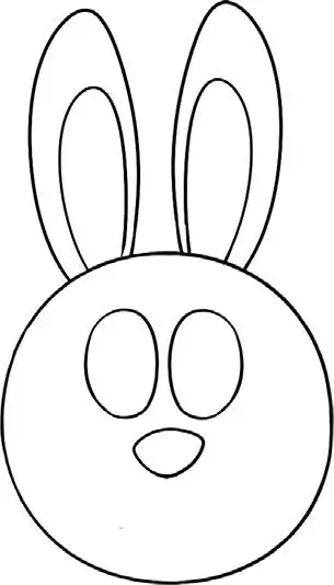 第二步,在大圆形上面画上小兔子两只长长的耳朵兔子简笔画画法步骤二