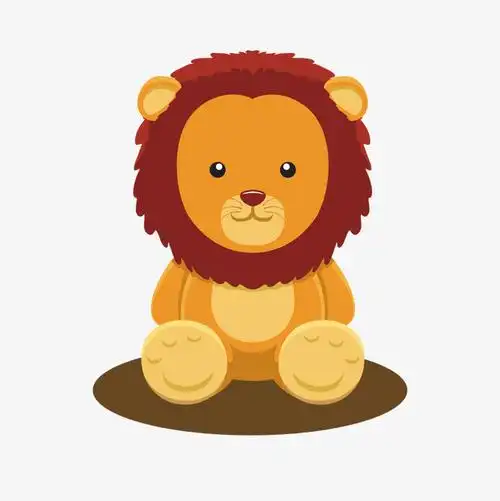 卡通动物狗狗小狮子可爱的动物学习矢量元素