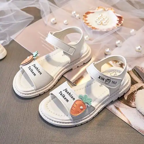 女童夏季凉鞋2021新款时尚中大童公主儿童韩版软底小童小女孩童鞋臻依