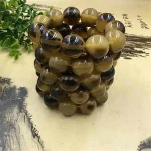 手镯精品手玩仿牛角手串犀牛角树脂男女手链佛珠念珠圆珠藏式diy