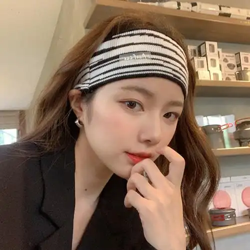 网红2021新款斑马时尚外出短发束发带潮人复古发饰