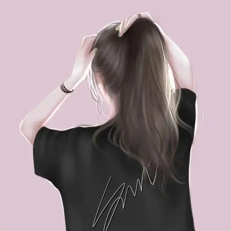 手绘女头#背影头像女生 #优质头像  - 抖音