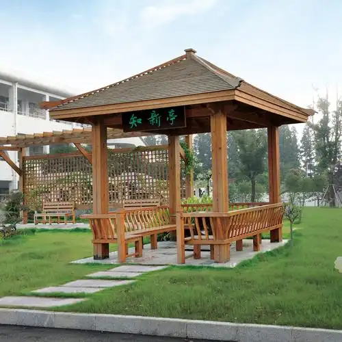 防腐木凉亭应该用什么材质的_新疆地区