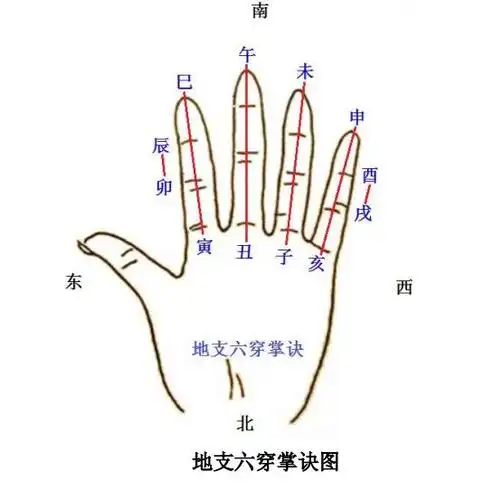 十二地支掌诀图,蛮清晰的,给大家分享下