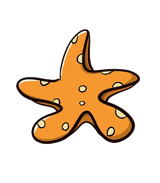 手绘黄色海星下载