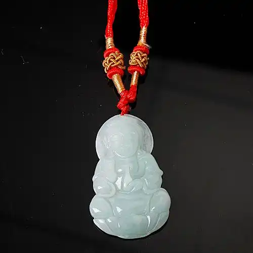 净瓶观世音菩萨玉石项链a23