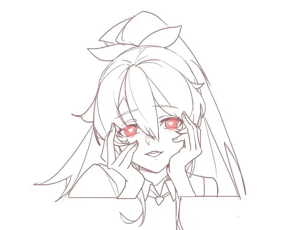 娇羞表情画法!#绘画 #板绘 #二次元原创 #线稿 #画画使 - 抖音