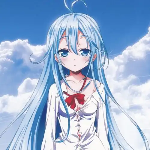 蓝发动漫女生头像