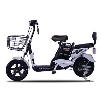 小型电动自行车48v踏板代步两轮电瓶车女士 亮光白 20ah 配天能轻便