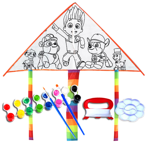 diy风筝儿童手工自制材料包幼儿园三角空白教学涂填色手绘画风筝