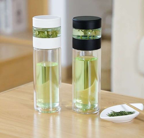 新款茶水分离玻璃水杯男女学生便携带过滤网办公杯商务耐高温茶杯