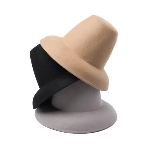 羊毛欧美秋冬新款复古锥形高顶礼帽舞台走秀帽子