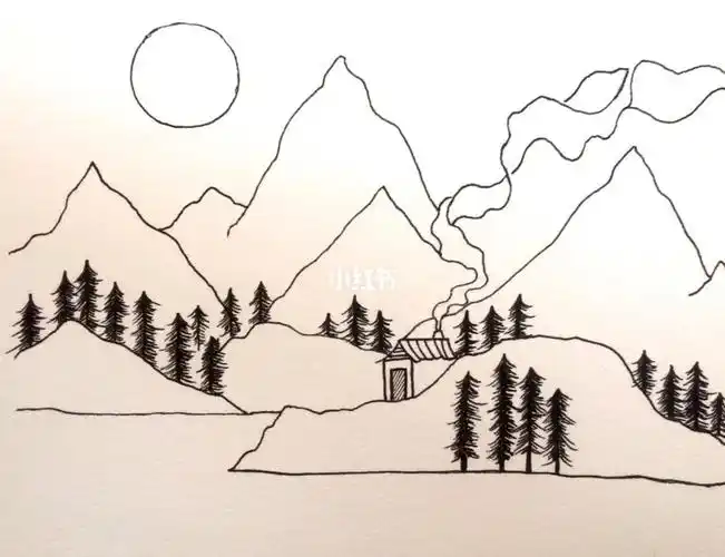 山水风景简笔画图片山水简笔画两种简单的山川简笔画画法两种简单的