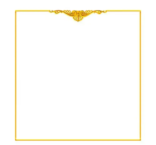 欧式精美金色边框png元素素材