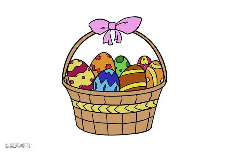 复活节彩蛋篮子怎么画