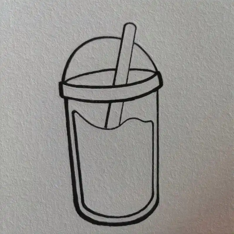 秋天的第一杯奶茶——绘画过程 奶茶在手 快乐我有 奶茶一杯 开心起飞