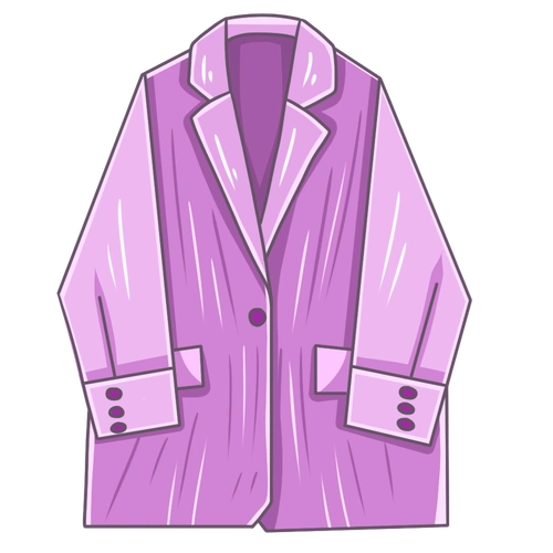 手绘卡通衣服服装香芋紫外套大衣搭配原创插画素材