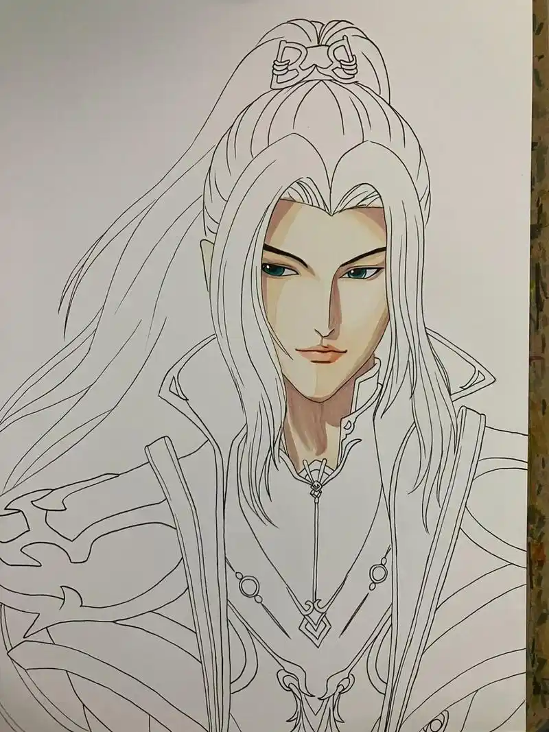 马克笔手绘斗罗大陆唐三 不知道这位粉丝宝宝还有没有关注我,毕竟拖了