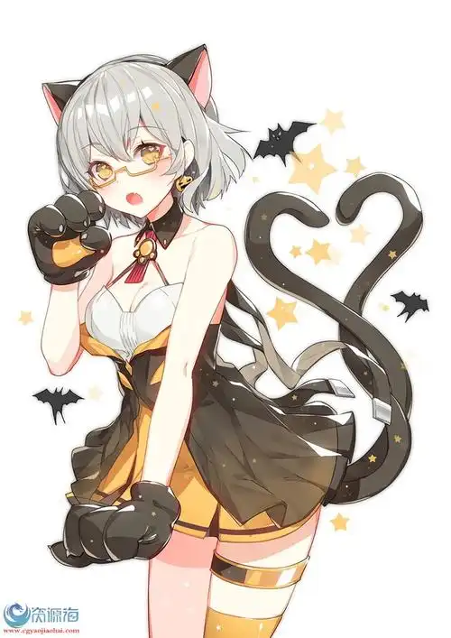 二次元猫耳娘萌妹萝莉参考图集cg兽娘动漫美少女插画原画资料素材