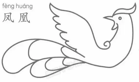 简笔画图解飞行动物简笔画简单的凤凰简笔画步骤画法及图片大全百鸟