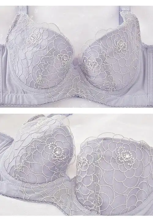 jun industry2018新款大码文胸罩胖mm薄款聚拢调整型薄模杯大胸大罩杯