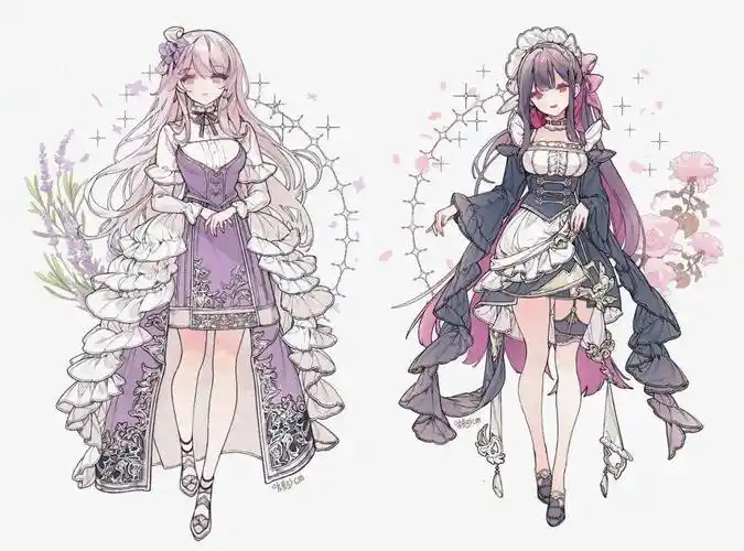 太萝莉了动漫少女华丽礼服服饰设计素材分享