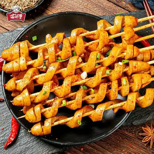过师傅烧烤面筋串地道烤面筋油炸肉串食材批发1000g/袋25串
