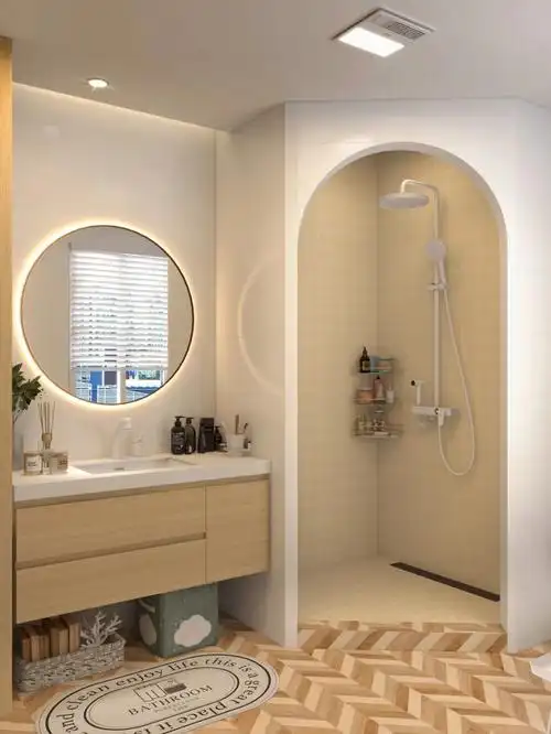 温柔原木风浴室暖呼呼的太治愈人心了吧